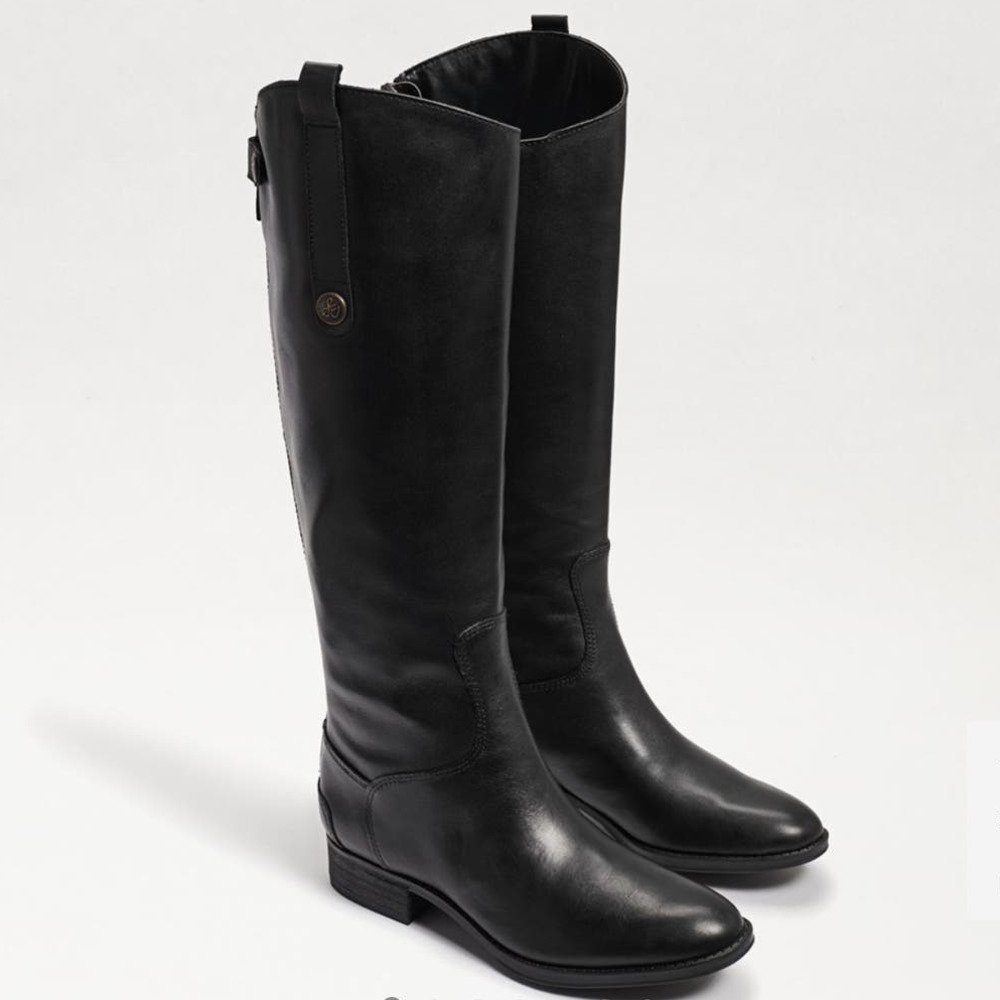 Sam Edelman Women’s 10 Penny Tall Riding Boots Black Leather Equestrian Chic